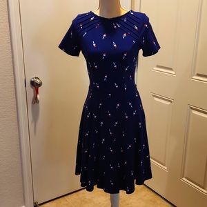 Unique Vintage X GB Gwynnie Bee RWB Popsicle Fit-And-Flare Dress, L